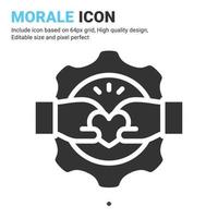 Morale icon vector with glyph style isolated on white background. Vector illustration charity sign symbol icon concept for business, finance, industry, company, apps, web, ui, ux and project