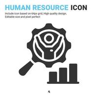 Human resource icon vector with glyph style isolated on white background. Vector illustration employee sign symbol icon concept for business, finance, industry, company, web, apps and project