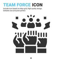 Team force icon vector with glyph style isolated on white background. Vector illustration teamwork sign symbol icon concept for business, finance, industry, company, apps, web and all project