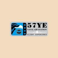 diseño de ilustración de insignia de aviación. insignia de la estación aérea naval estilo libre vector