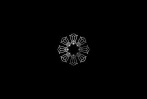 vector de diseño de logotipo de hoja de flor geométrica de lujo elegante
