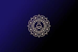 Elegant Luxury Geometric Lotus Mandala for Yoga Meditation Logo Design Vector