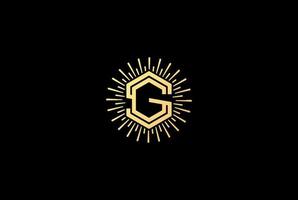 letra inicial sg para vector de diseño de logotipo de oro sol