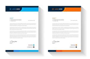 corporate modern letterhead design template with blue and orange color. creative modern letter head design template for your project. letterhead, letter head, simple letterhead design. vector