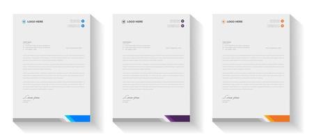 corporate modern letterhead design template with blue, yellow and orange color. creative modern letter head design template for your project. letterhead, letter head, simple letterhead design. vector