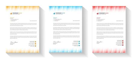 corporate modern letterhead design template set with yellow, blue and red color. creative modern business letter head design templates for your project. letterhead design. letter head design. vector