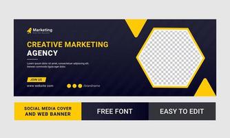 Digital marketing and Corporate timeline cover banner design Template vector