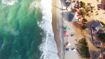 Aerial view of people on the beach video