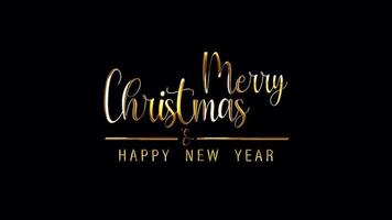 Merry Christmas and Happy New Year golden handwriting text video