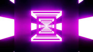 Purple Neon Light in Display Screen VJ Tunnel Background video