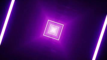 leuchtender lila quadratischer Tunnel vj loop video