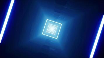 Glowing Blue Square Tunnel VJ Loop video