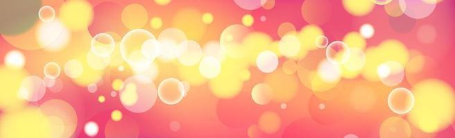 Abstract multicolored blurred bokeh on red background - Vector