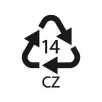 Battery recycling symbol 14 CZ . Vector illustration