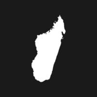 Mapa de Madagascar sobre fondo negro vector