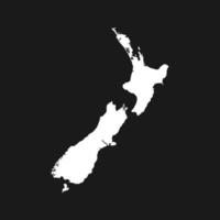 Map of New Zealand on Black Background vector