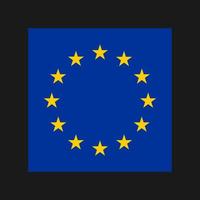 bandera de la unión europea sobre fondo negro vector