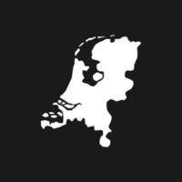 Map of Netherlands on Black Background vector