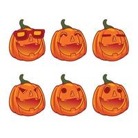 emoji de calabaza de halloween vector