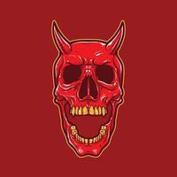 Angry devil skull vector