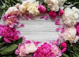 Background with pink peonies photo