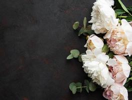 Background with pink peonies photo