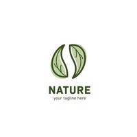 Nature leaf in circular shape form logo icon symbol vector