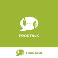 Food talk food podcast blogging logo icon with bubble speech symbol vector