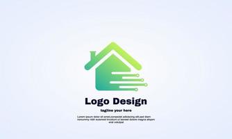 abstract vector idea modern smart house logo design template