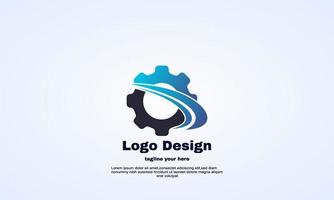 stock colorful idea planet gear logo sign symbol vector