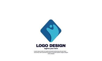 stock illustrator abstract creative people care concept logo design template