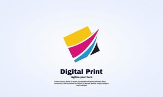 Illustrator idea vector de diseño de logotipo de empresa de impresión digital