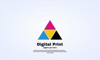 stock illustrator triangle digital print logo design template vector