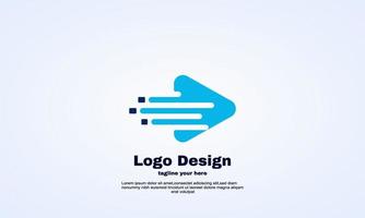 stock fast play media logo design vector