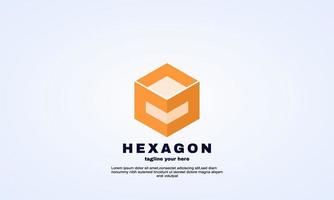 stock abstract hexagon logo design vector cube creative illustrator