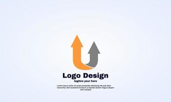 Illustrator vector idea inicial u flecha plantilla de diseño de logotipo