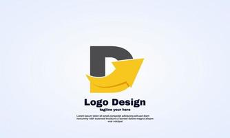 vector idea letter d arrow logo design template