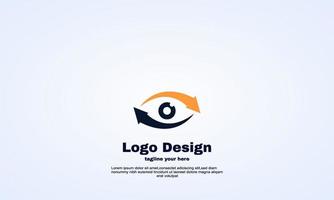 illustrator arrow and eye icon logo design element vector