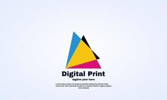 stock illustrator idea triangle digital print logo design template vector