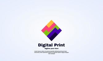 ilustrador creativo diseño de logotipo de impresión digital. vector