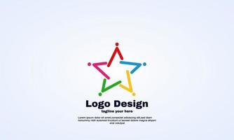 vector estrella trabajo en equipo diseño de logotipo listo para usar ilustrador