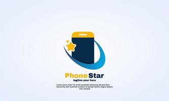 illustrator Phone Star logo designs concept vector