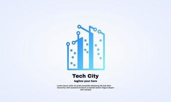 vector tech city logo symbol template design