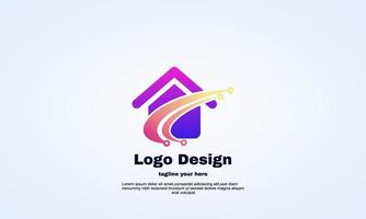 vector idea modern smart house logo design template