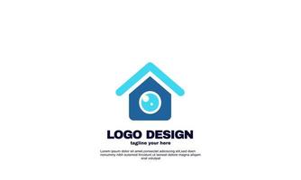 vector illustrator creative home cctv concept logo design template