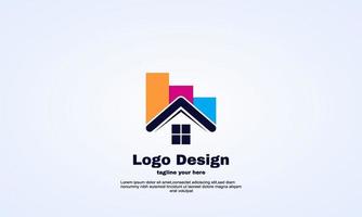 illustrator realty house investment logo design vector
