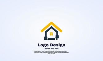 vector de elemento de diseño de logotipo de icono de casa eléctrica de Illustrator