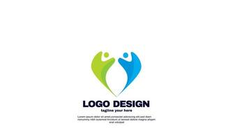 vector, abstracto, creativo, gente, cuidado, concepto, logotipo, diseño, plantilla vector