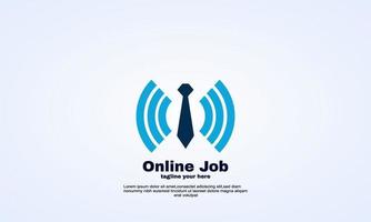 vector online job logo design template creative illustrator