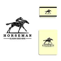 Equestrian silhouette logo vector